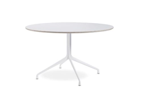HAY AAT20 Table Ø: 128xH: 74 cm - White Powder Coated Aluminium/White Laminate
