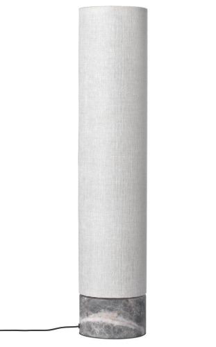 GUBI Unbound Stehleuchte H: 120 cm Groß – Natürliche Leinwand/Grauer Marmor