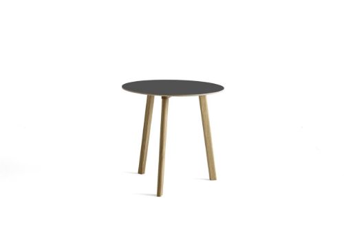 HAY CPH Deux 220 Table Ø: 75 cm - Lacquered Solid Oak/Stone Grey Laminate