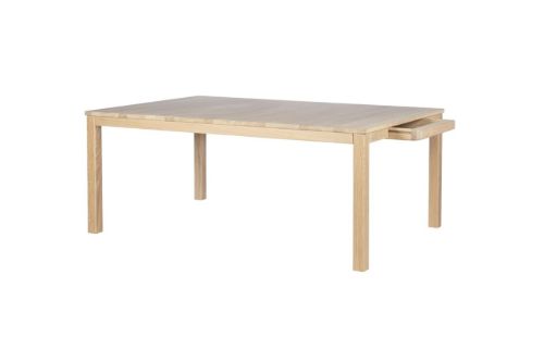 Haslev Klassik 6B Couchtisch mit Schublade 85x130 cm - Weiß geölte Eiche