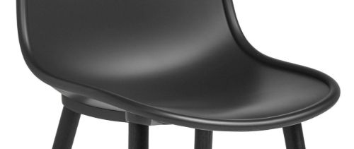 HAY Neu 12 Esszimmerstuhl SH: 46 cm - Soft Black Lackierte Eiche/Soft Black
