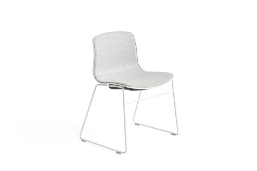 HAY AAC 08 About A Chair Front Upholstery SH: 46 cm - White Powder Coated Steel/White/Divina 120