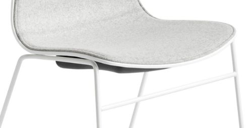 HAY AAC 08 About A Chair Vorderpolsterung SH: 46 cm – Weiß pulverbeschichteter Stahl/Weiß/Divina 120
