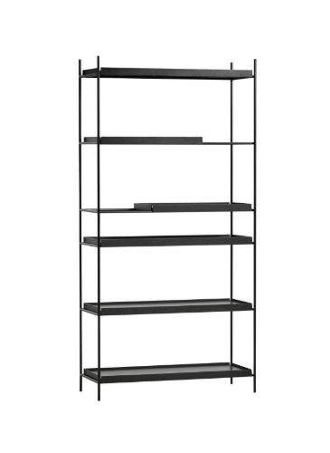 Woud Tray Shelf High H: 201 cm - Black Painted Oak