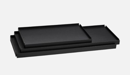 Woud Tablettregal hoch H: 201 cm – schwarz lackierte Eiche