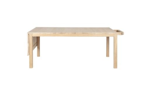 Haslev Klassik 6C Klapbord m. Skuffe 85x130 cm - Hvidolieret Eg