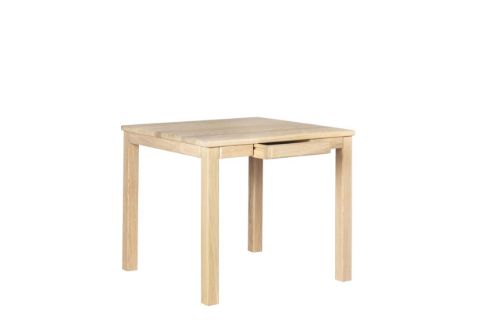 Haslev Klassik 5C Klapptisch mit Schublade 85x85 cm - Weiß geölte Eiche