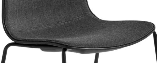 HAY AAC 16 About A Chair Vorderpolsterung SH: 46 cm – Schwarz pulverbeschichteter Stahl/Schwarz/Remix 173