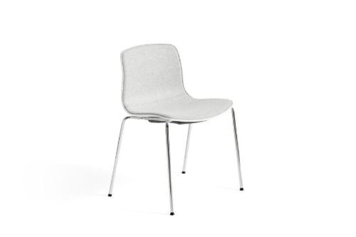 HAY AAC 16 About A Chair Front Upholstery SH: 46 cm - Chromed Steel/White/Divina Melange 120