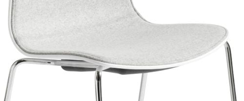 HAY AAC 16 About A Chair Vorderpolsterung SH: 46 cm – Verchromter Stahl/Weiß/Divina Melange 120