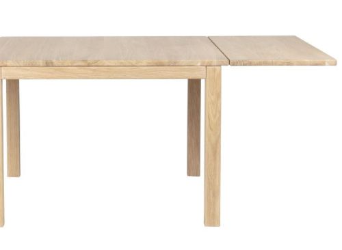 Haslev Klassik 3C Klapptisch mit Schublade 75x75 cm - Weiß geölte Eiche