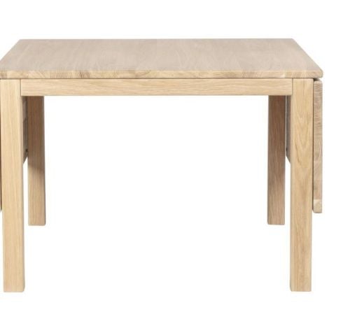 Haslev Klassik 3D Klapbord 75x75 cm - Hvidolieret Eg