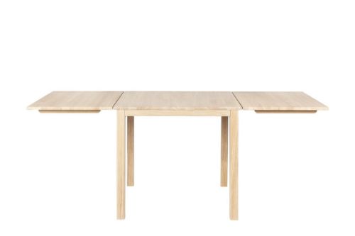 Haslev Klassik 3E Esstisch mit 2 Klappen 75x75 cm - Weiß geölte Eiche