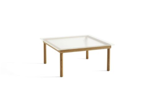 HAY Kofi Table 80x80 cm - Solid Oak / Clear Reeded Glass