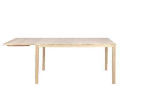 Haslev Klassik 6D Spisebord m. 1 Klap 85x130 cm - Hvidolieret Eg