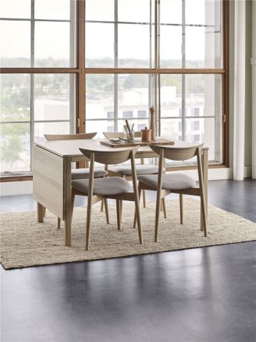 Haslev Klassik 6D Esstisch mit 1 Klappe 85x130 cm - Weiß geölte Eiche