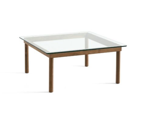 HAY Kofi Table 80x80 cm - Solid Walnut / Clear Glass