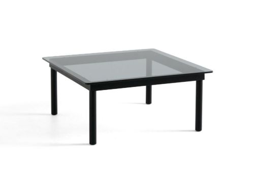 HAY Kofi Table 80x80 cm - Black Solid Oak / Grey Tinted Glass