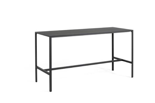 HAY New Order High Table 200x75 cm - Charcoal Powder Coated / Dark Grey Linoleum