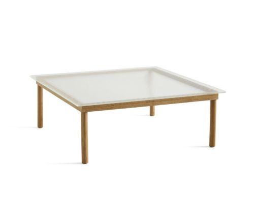HAY Kofi Table 100x100 cm - Solid Oak / Clear Reeded Glass