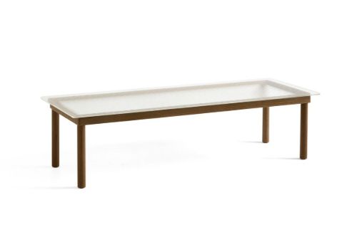 HAY Kofi Table 140x50 cm - Solid Walnut / Clear Reeded Glass