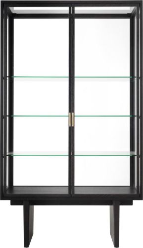GUBI Private Vitrine H: 191 cm – Braun/Schwarz gebeizte Eiche/Transparentes Glas