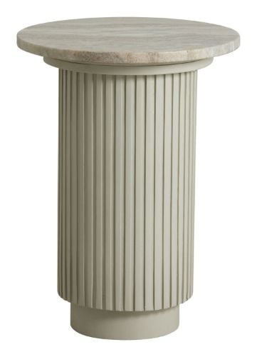 Nordal Erie Round Side Table Ø: 40 cm - White Marble Top