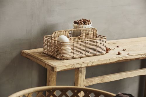 Nordal ZADAR Rattanhalter 2 Trennwände 36x23 cm - Natur
