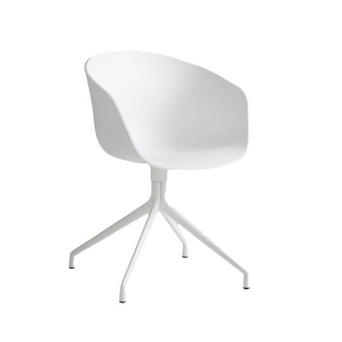 HAY AAC 20 About A Chair SH: 46 cm - White Powder Coated Aluminium/White