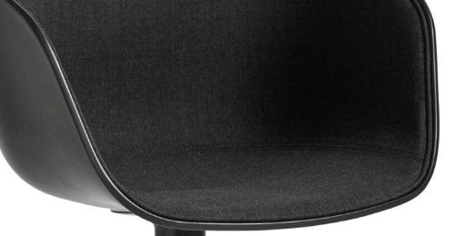HAY AAC 20 About A Chair Vorderpolsterung SH: 46 cm – Schwarz pulverbeschichtetes Aluminium/Schwarz/Remix 183