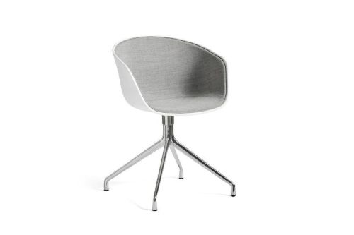 HAY AAC 20 About A Chair Front Upholstery SH: 46 cm - Polished Aluminium/White/Remix 123