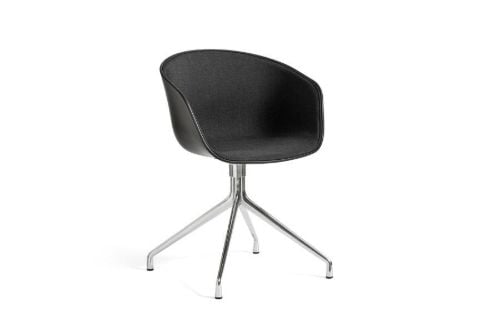 HAY AAC 20 About A Chair Front Upholstery SH: 46 cm - Polished Aluminium/Black/Remix 183