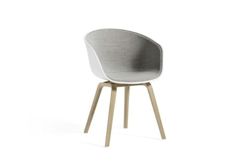 HAY AAC 22 About A Chair Front Upholstery SH: 46 cm - Lacquered Oak Veneer/White/Remix 123