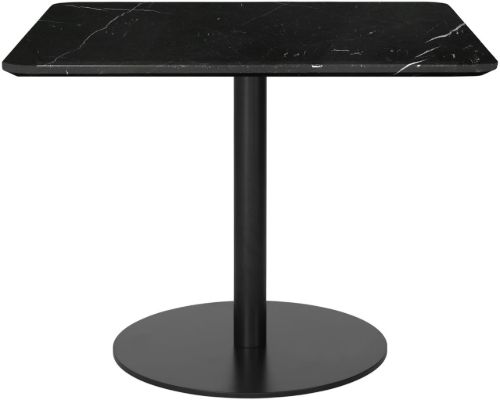 GUBI 1.0 Dining Table 80x80 cm - Black Marquina Marble/Black Base