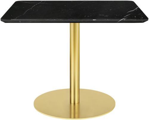 GUBI 1.0 Dining Table 80x80 cm - Black Marquina Marble/Brass Base