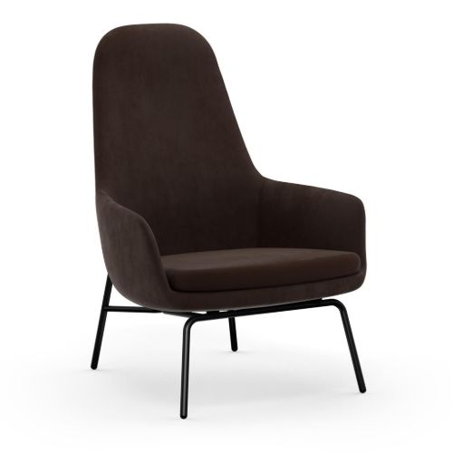 Normann Copenhagen Era Lounge Chair High Steel SH: 40 cm - City Velvet Vol 2 / 023