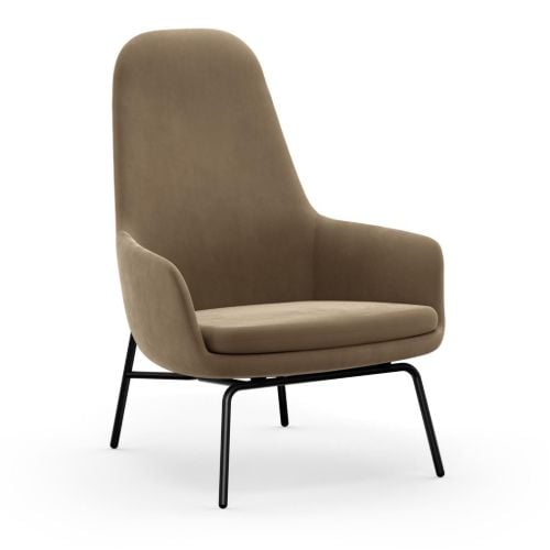 Normann Copenhagen Era Lounge Chair High Steel SH: 40 cm - City Velvet Vol 2 / 077