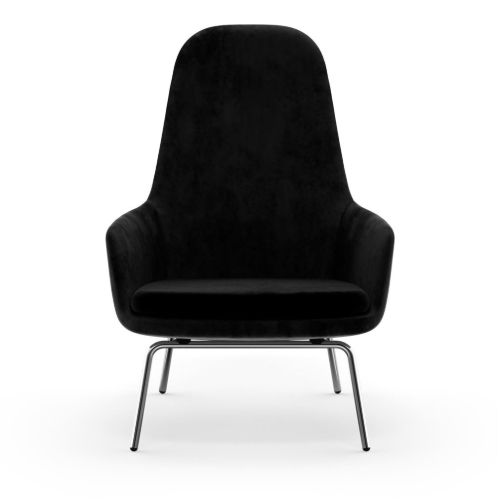 Normann Copenhagen Era Lounge Chair High Chrome SH: 40 cm – City Velvet Vol 2 / 099