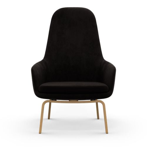 Normann Copenhagen Era Lounge Chair High Oak SH: 40 cm – City Velvet Vol 2 / 095
