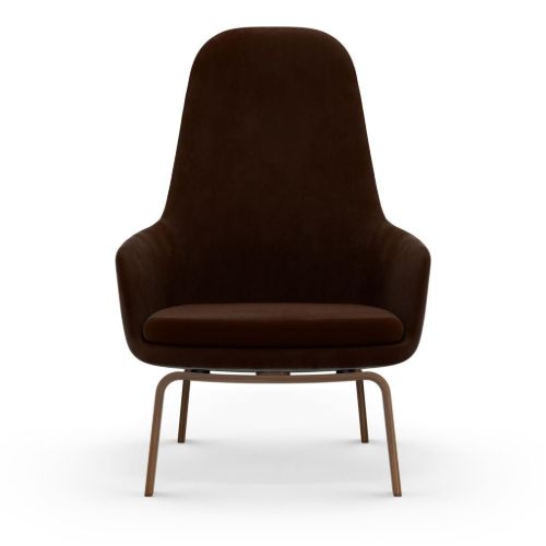 Normann Copenhagen Era Lounge Chair High Walnut SH: 40 cm - City Velvet Vol 2 / 021