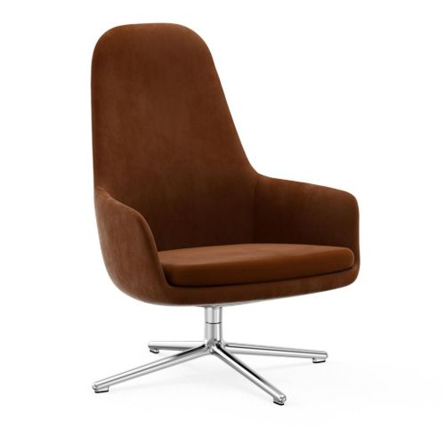 Normann Copenhagen Era Lounge Chair High Swivel Alu SH: 40 cm - City Velvet Vol 2 / 027