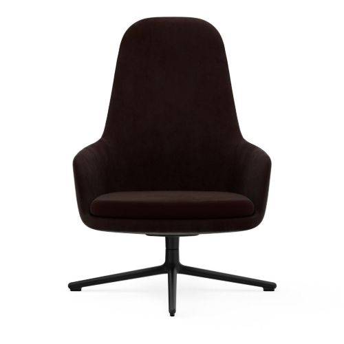 Normann Copenhagen Era Lounge Chair Hochdrehbar Schwarz Alu SH: 40 cm - City Velvet Vol 2 / 024