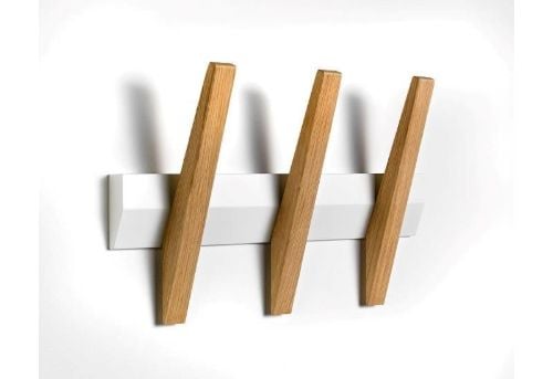 Hoigaard Tangent-3 Knagerække B:38 cm - Hvid/Eg