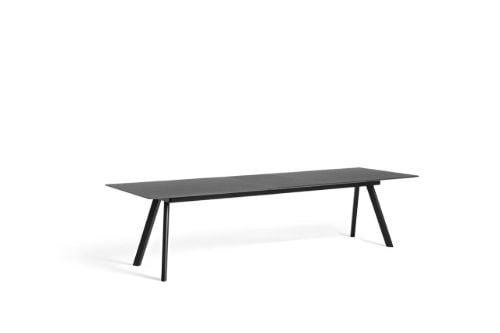 HAY CPH 30 Ausziehbarer Tisch 250/400 x 90 x 74 cm – Schwarz lackierte massive Eiche/Schwarzes Linoleum