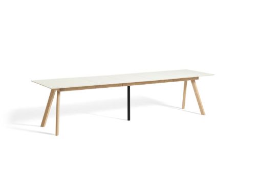 HAY CPH 30 ausziehbarer Tisch 160/310 x 80 x 74 cm – lackierte massive Eiche/cremefarbenes Linoleum