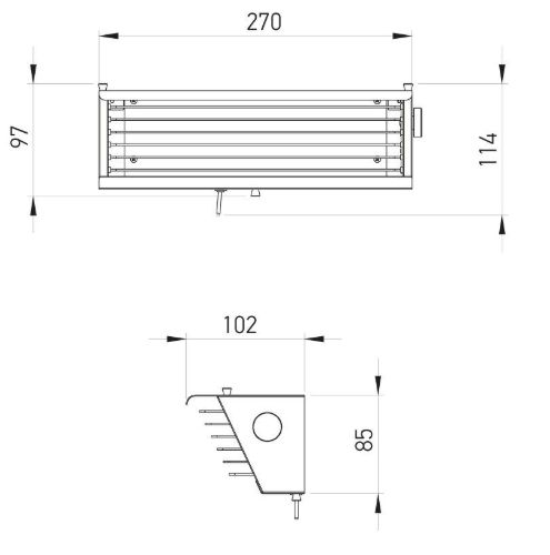 DCW Editions Biny Box 2 Wandleuchte LED mit Schalter B: 27 cm - Schwarz/Schwarz