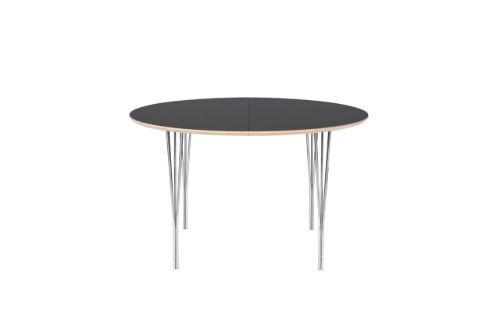 Haslev Symphony 92 Spisebord Ø: 120 cm - Grafit Laminat / Chrome