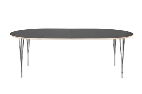 Haslev Symphony 92 Esstisch Ø: 120 cm – Graphitlaminat / Chrom