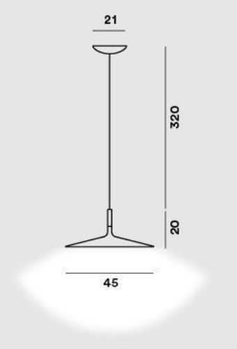 Foscarini Aplomb Pendelleuchte Large LED MyLight Ø: 45 cm - Grau
