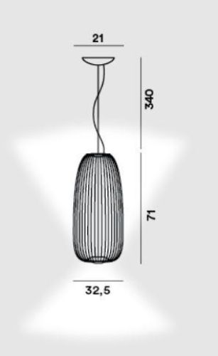 Foscarini Spokes 1 Pendel LED My Light H: 71 cm - Grafit